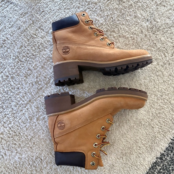 Timberland Heeled Kinsley Waterproof Boots In Wheat Size 8 - Picture 3 of 8